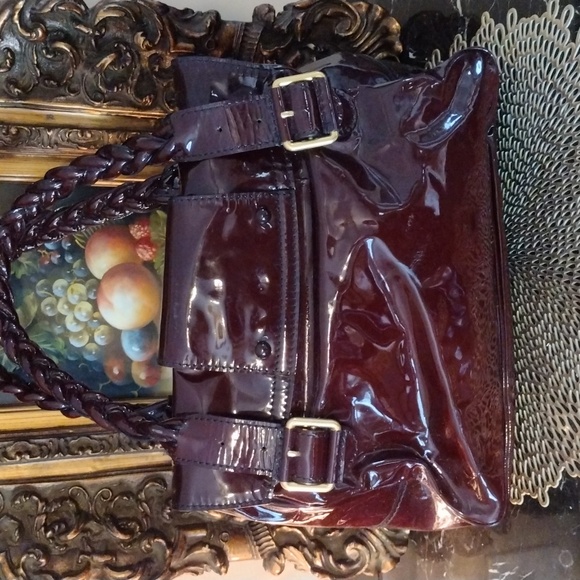 Valentino Garavani Handbag Burgundy patent Leather Braided Handle SOLD SOLD SOLD - Picture 4 of 15